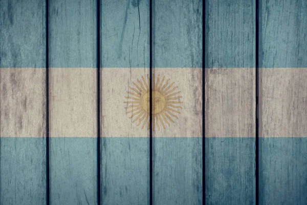 Cerca de madeira da bandeira de Argentina — Fotografia de Stock