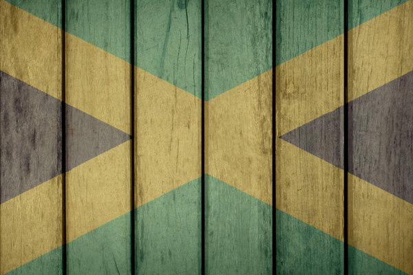 Jamaica Flag Wooden Fence
