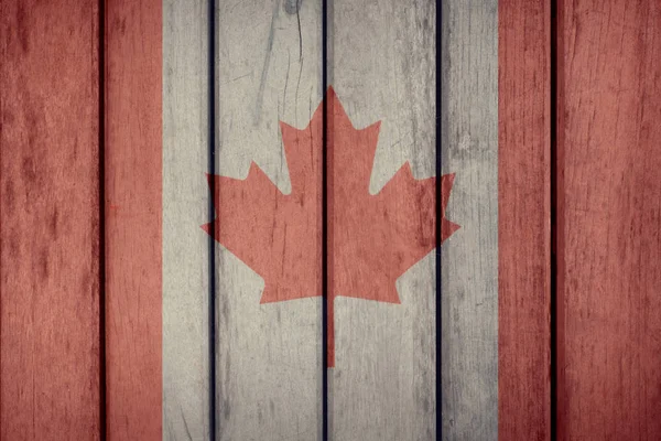 Canada vlag houten hek — Stockfoto