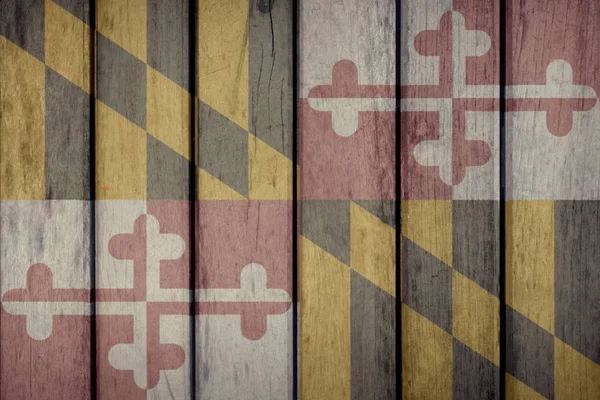 Us state maryland flagge hölzerner zaun — Stockfoto