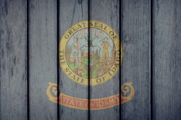 Μας κράτος Idaho σημαία ξύλινο φράχτη — Φωτογραφία Αρχείου