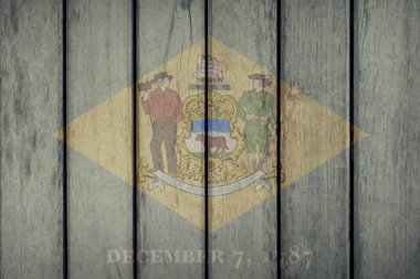 Bize Delaware ahşap çit bayrak devlet