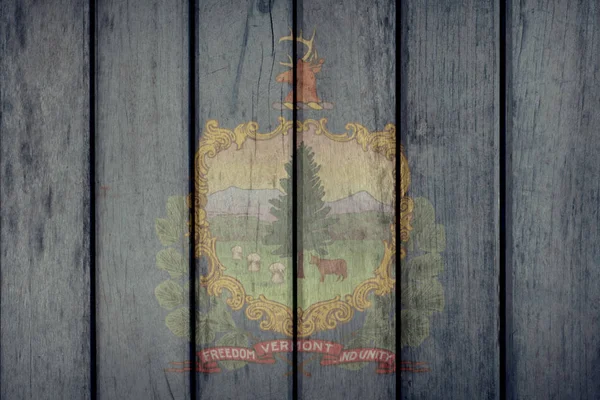 Нас державний прапор Вермонт дерев'яний паркан — стокове фото