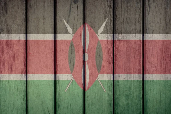 Прапор Кенії дерев'яний паркан — стокове фото