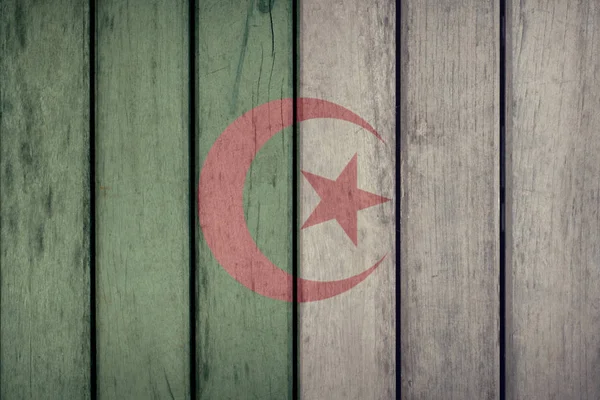 Recinto di legno della bandiera algerina — Foto Stock