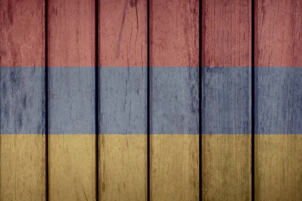 Arménia Bandeira Cerca de madeira — Fotografia de Stock