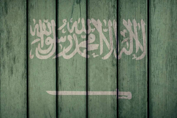 Suudi Arabistan bayrağı ahşap çit
