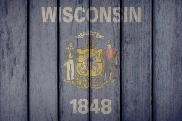 Bize Wisconsin bayrak ahşap çit devlet