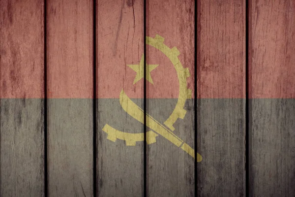 Angola Flag Wooden Fence — Stock Photo, Image