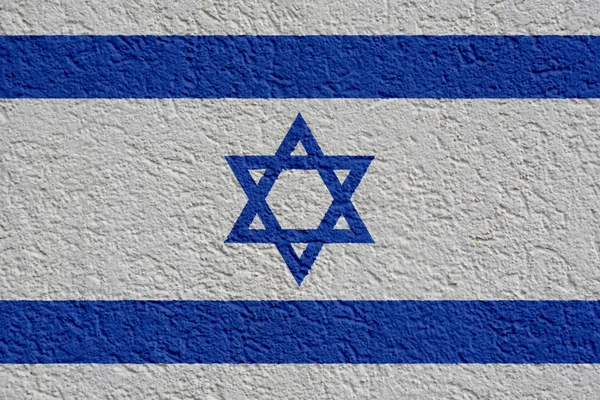 Ізраїль політиці або бізнес-концепція: Прапор Ізраїлю стіни з гіпсу, текстури — стокове фото