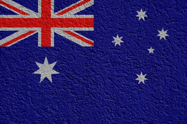 Australia Política o concepto de negocio: Muro de bandera australiana con yeso — Foto de Stock