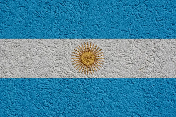 Política de Argentina ou conceito do negócio: Parede da bandeira argentina com gesso — Fotografia de Stock