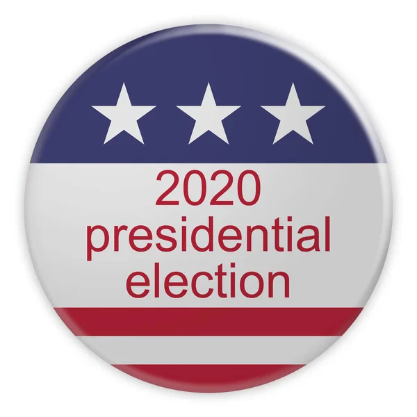 2020 Presidential Election Button With US Flag, 3d illustration On White — Stock Photo, Image