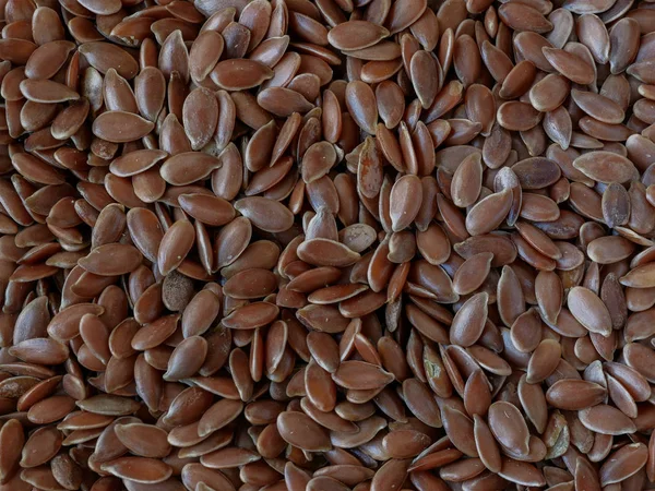 Primer plano de semillas de lino marrón — Foto de Stock