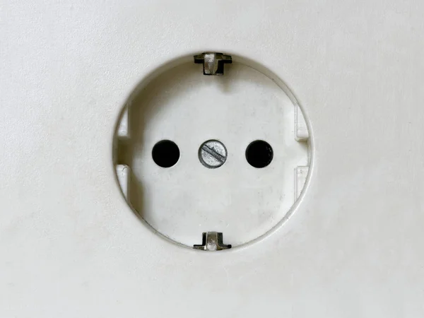 Electricity Concept: White Power Socket — Stock Photo, Image