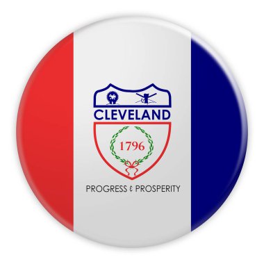 Cleveland Bayrak Rozeti, beyaz arka plan üzerinde 3d illüstrasyon
