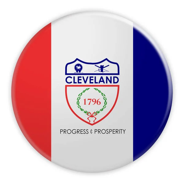Placa de la bandera de Cleveland, ilustración 3d sobre fondo blanco —  Fotos de Stock