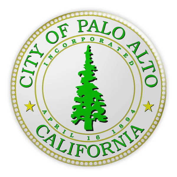 Palo Alto Seal Badge, 3d illustration on white background