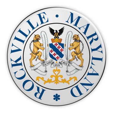 Rockville Seal Badge, beyaz arka plan üzerinde 3d illüstrasyon