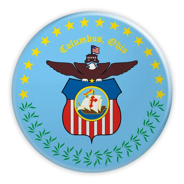 Columbus Seal Badge, 3d illustration on white background