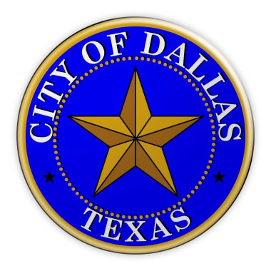 Dallas Seal Badge, beyaz arka plan üzerinde 3d illüstrasyon