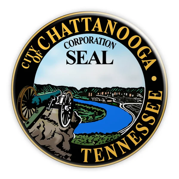 Chattanooga Seal Badge, 3d illustration on white background