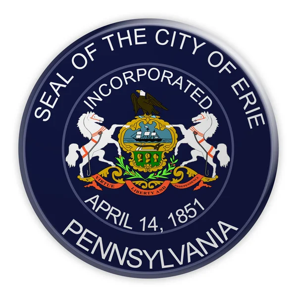 Erie Seal Badge, 3d illustration on white background