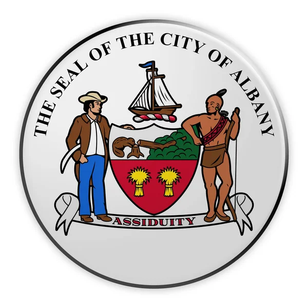 Albany Seal Badge, 3d illustration on white background