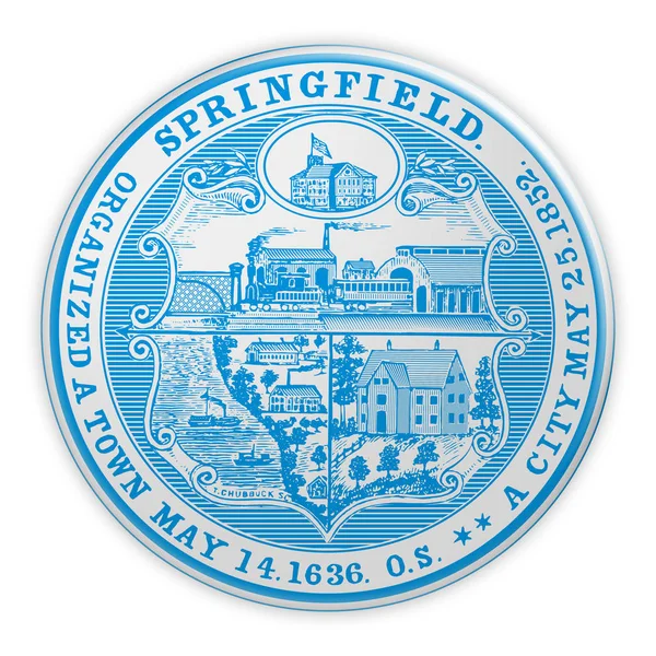 Springfield Seal Badge, 3d illustration on white background