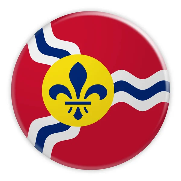Saint Louis Flag Badge, ilustrație 3d pe fundal alb — Fotografie, imagine de stoc