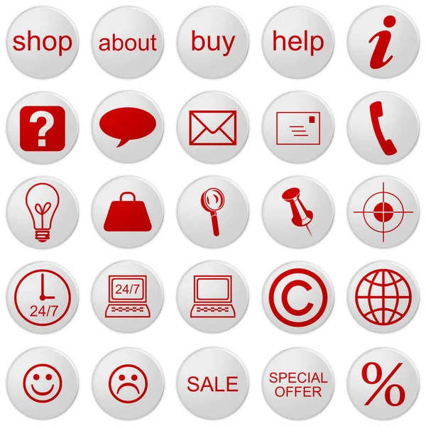 3d Web Shop Icons: Set With 25 Buttons