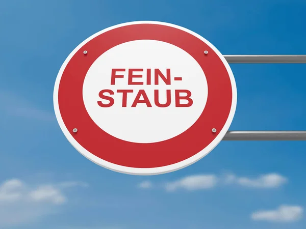 Niemcy Znak drogowy: Feinstaub, Drobny kurz w języku niemieckim, Zakaz prowadzenia pojazdów — Zdjęcie stockowe