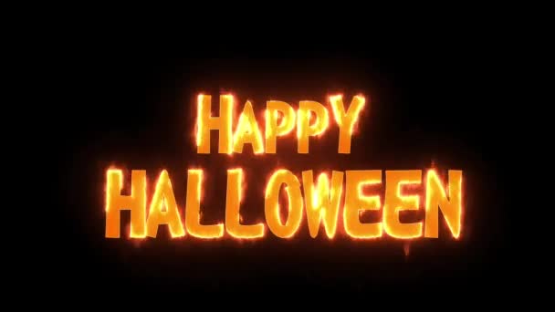 Iscrizione Del Fuoco Con Parola Rossa Happy Halloween Burn Giorno — Video Stock