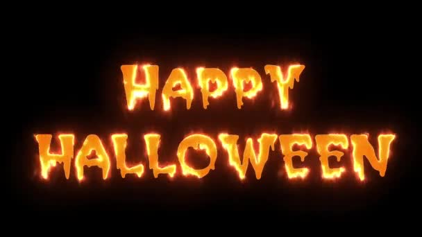 Iscrizione Del Fuoco Con Parola Rossa Happy Halloween Burn Giorno — Video Stock