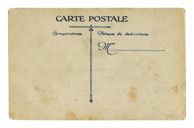 Tarihsel Fransız kartpostal arkası: 20. Fransa