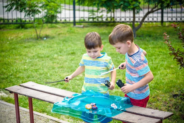 Beyblade Entertainment Game Kid Children Modern Top Triggered Trigger Several — Stock Photo, Image