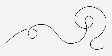 Beyaz arka planda izole edilmiş zarif siyah girdaplı el çizimi. Vektör illüstrasyonu