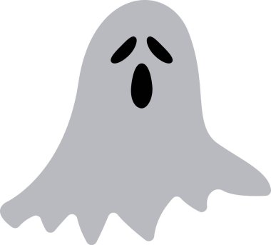 Scary Halloween ghost isolated on white background. Vector illustration