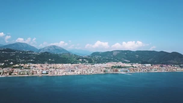 Aerial view of Salerno from the sea. Italy — Stock Video