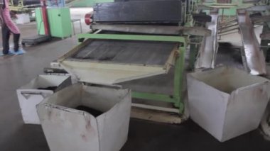 Assam çay fabrikası içinde. Hindistan