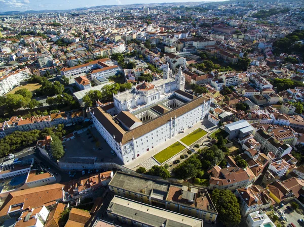 Skytte Flygfoto över Lissabon. Gamla staden — Stockfoto