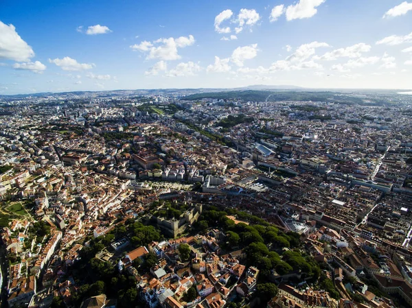 Fotografar vista aérea de Lisboa. Cidade velha — Fotografia de Stock