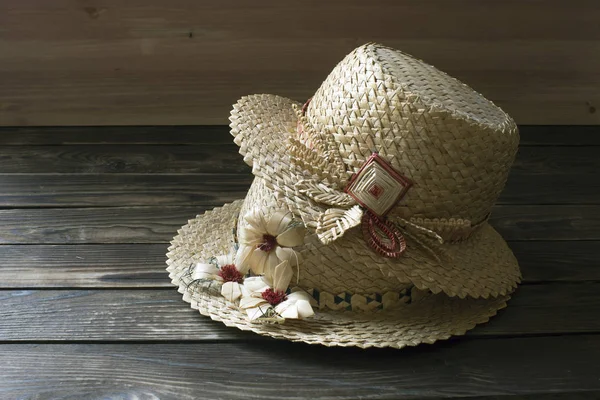 Straw Hats Table — Stock Photo, Image