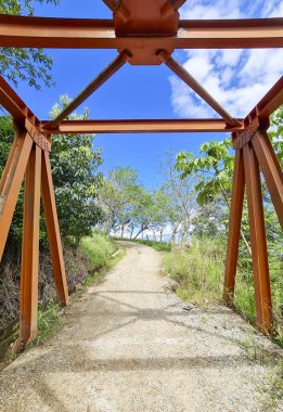 Yellow Metal Köprüsü Venedik, Antioquia, Kolombiya yolunda.