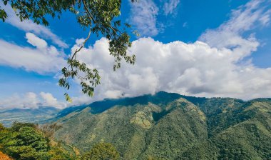 Venedik, Antioquia, Kolombiya 'da mavi gökyüzü ve bir sürü bitki örtüsü olan güzel bir kırsal bölge..