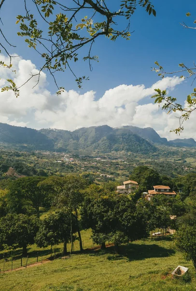 Venedik, Antioquia, Kolombiya 'da mavi gökyüzü ve bir sürü bitki örtüsü olan güzel bir kırsal bölge..