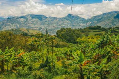 Panoramic view of Venice, Antioquia, and a view of Tusa Hill. Venice, Antioquia, Colombia.