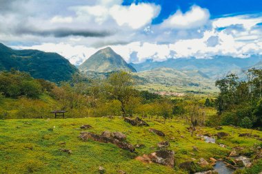 Panoramic view of Venice, Antioquia, and a view of Tusa Hill. Venice, Antioquia, Colombia.