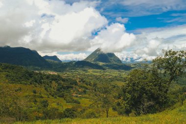 Panoramic view of Venice, Antioquia, and a view of Tusa Hill. Venice, Antioquia, Colombia.