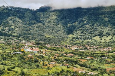Panoramic view of Venice, Antioquia, and a view of Tusa Hill. Venice, Antioquia, Colombia.
